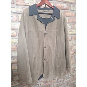 Salvatore Ferragamo Italian Suede Leather Jacket Size US 40 / IT50- Dry Cleaned